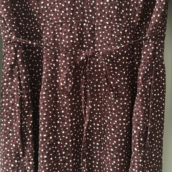 A&F POLKA DOT BUTTON DOWN LONG SLEEVE SHIRT DRESS WITH POCKETS SIZE SMALL - Picture 4 of 13